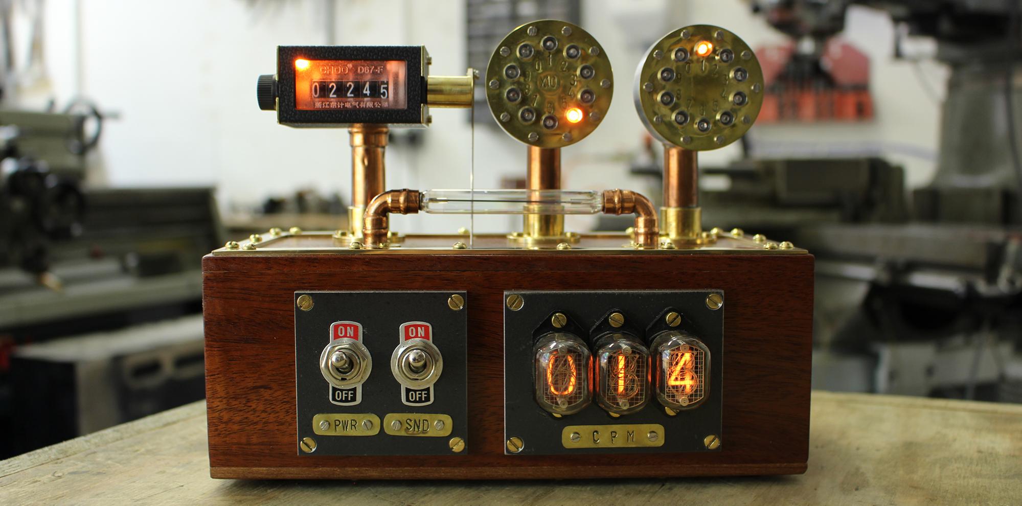Show & tell: a steampunk desktop background radiation monitor