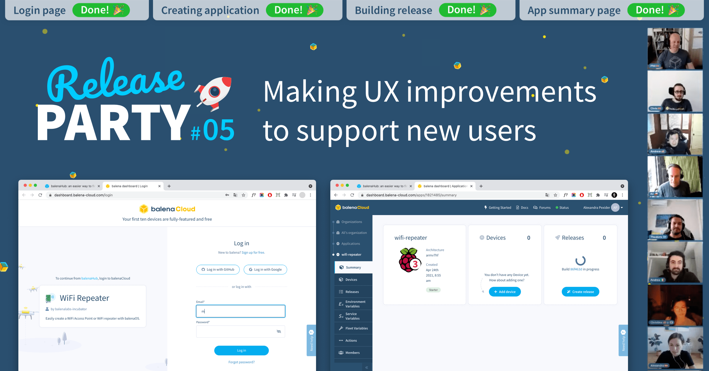 Release Party: Making balena UX improvements to support new users
